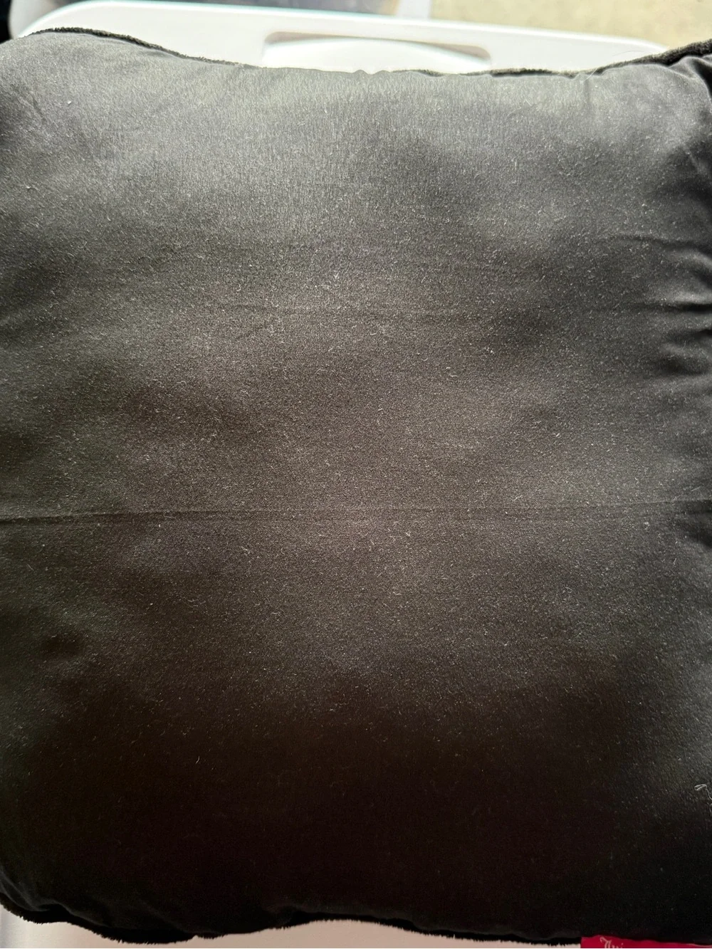 Juicy Couture Black Velour Decorative Pillow with Gold Stitching